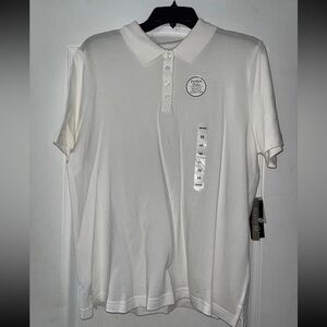 White Relaxed Fit Polo Shirt (M) Kim Rogers